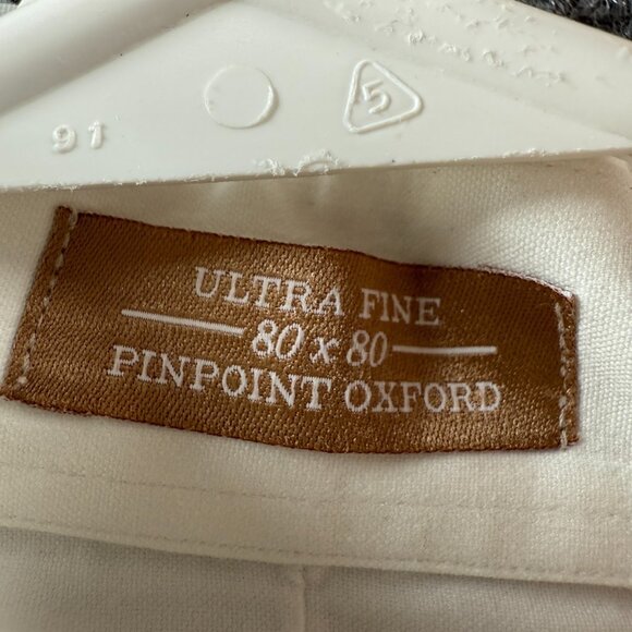 Gitman Bros Cotton Ultra Fine USA Oxford 16.5 35 Button-Down Pinpoint White Men - Picture 7 of 14